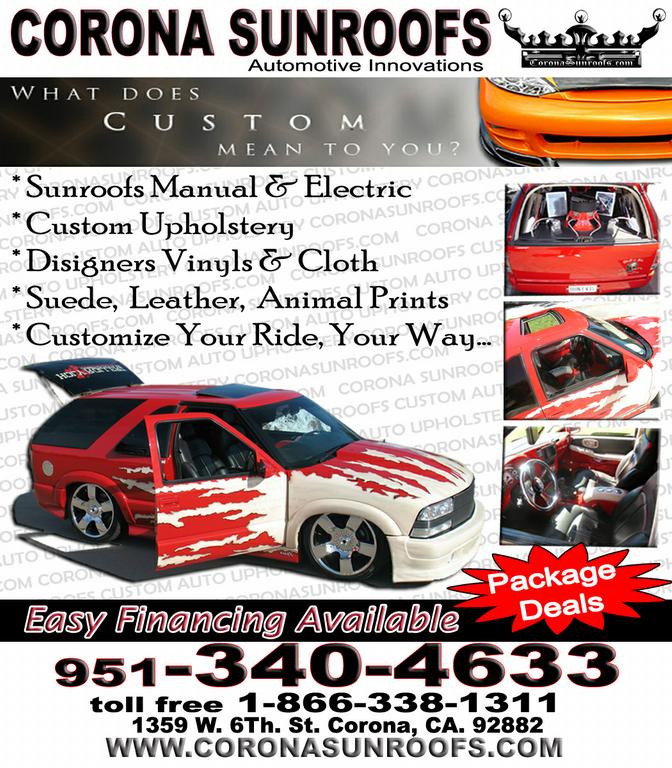 corona sunroof bc flyer from Corona Sunroofs & Upholstery Service and Repair in Corona, CA 92882